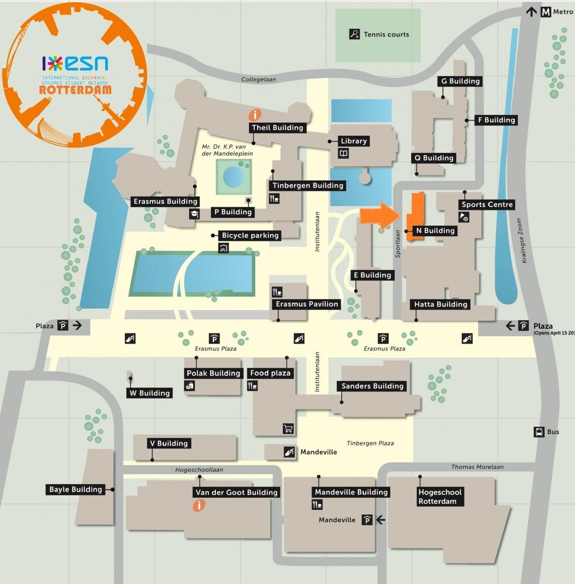 Mapa ng erasmus university Rotterdam 