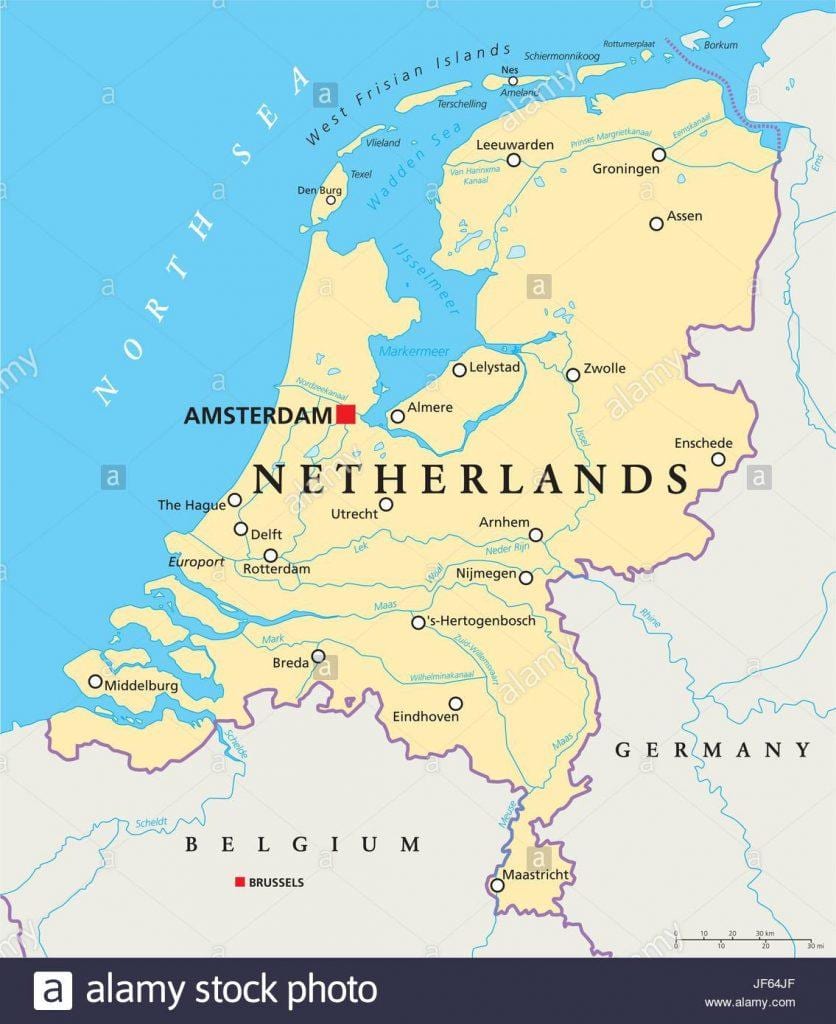 Mapa ng Rotterdam at amsterdam