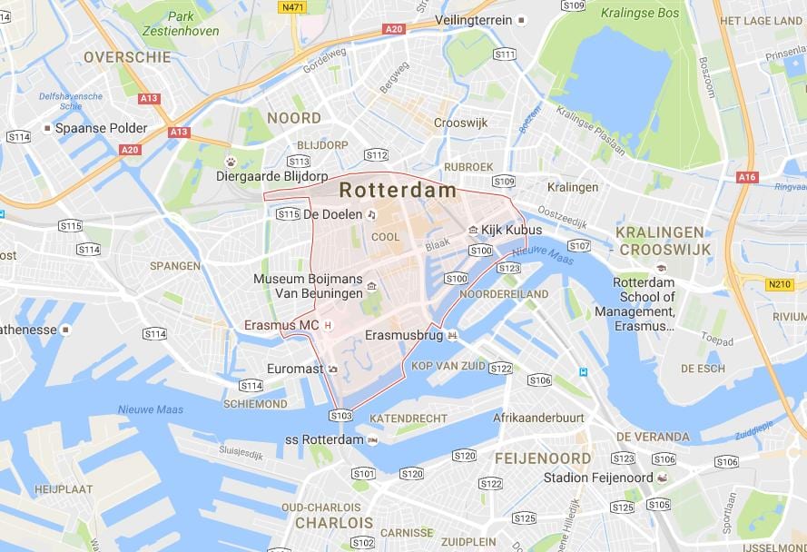 Mapa ng parke at biyahe sa Rotterdam 