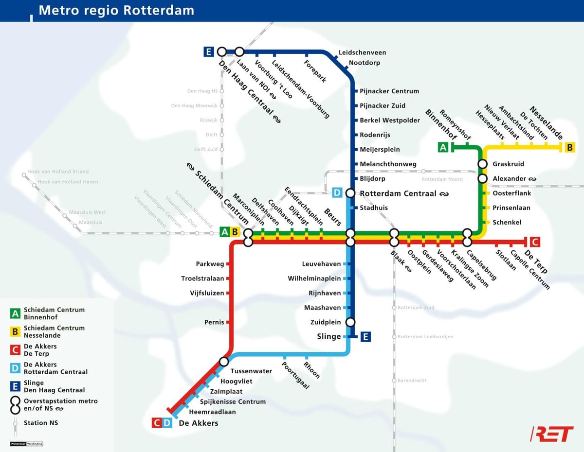 Rotterdam mapa ng subway