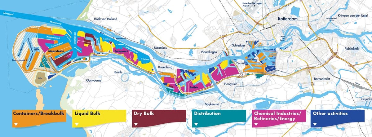 Mapa ng Rotterdam port 