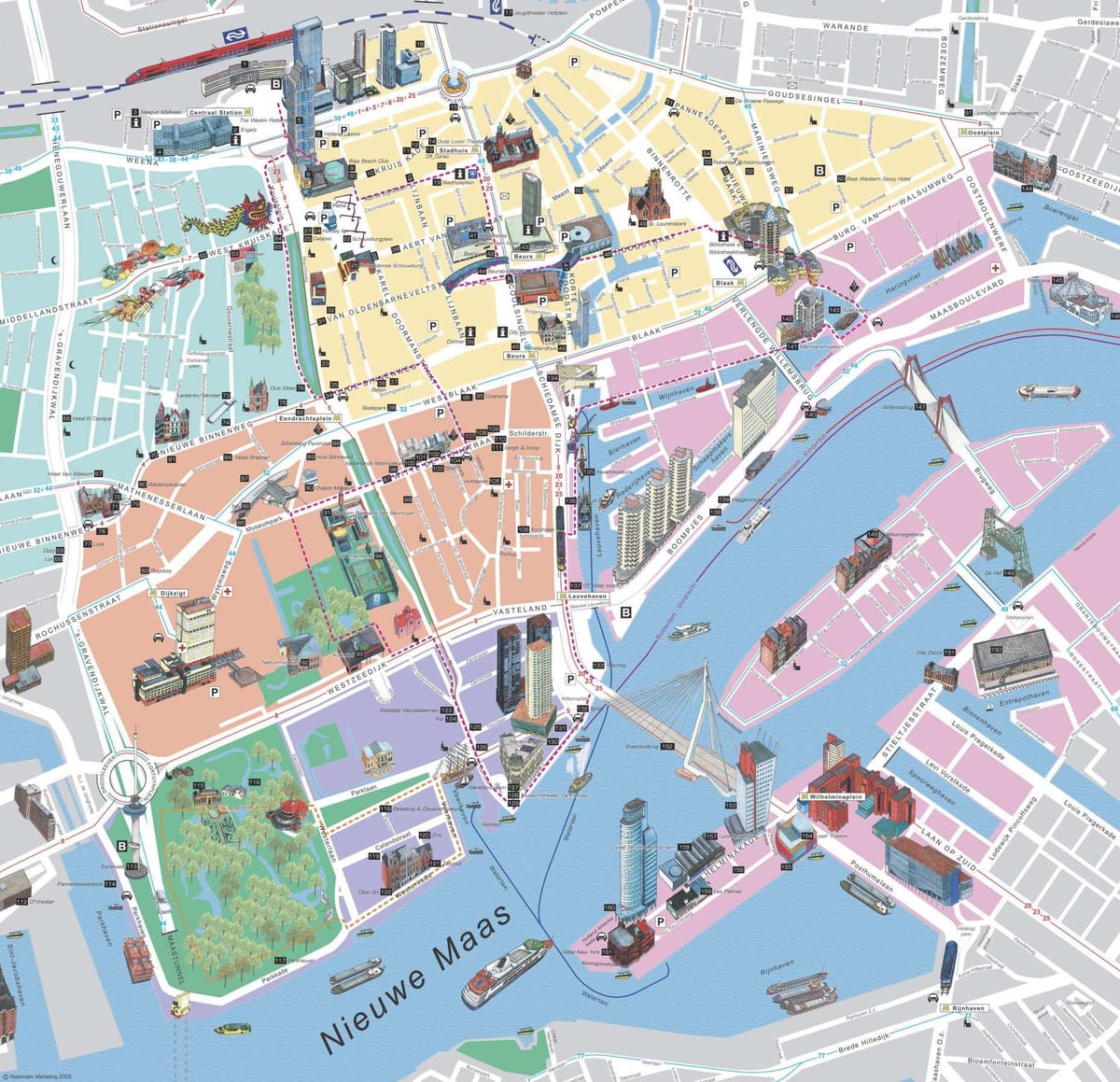 Mapa ng Rotterdam sightseeing