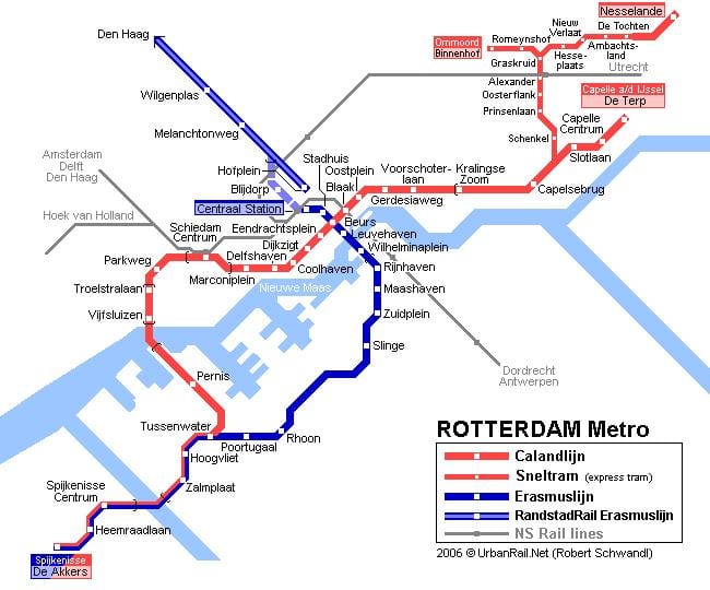 Rotterdam pampublikong sasakyan mapa