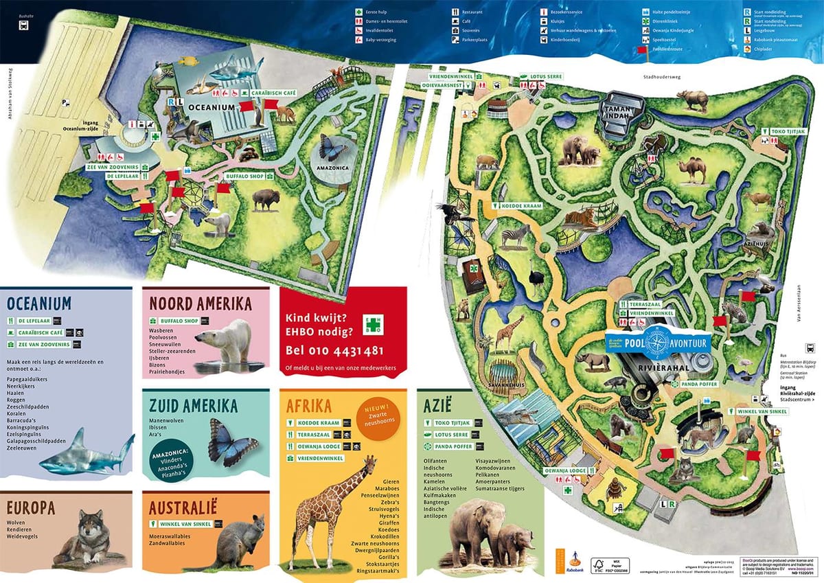 Mapa ng Rotterdam zoo 