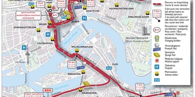 Mapa ng Rotterdam marathon 