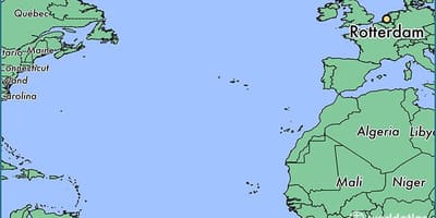 Mapa ng Rotterdam sa mundo 